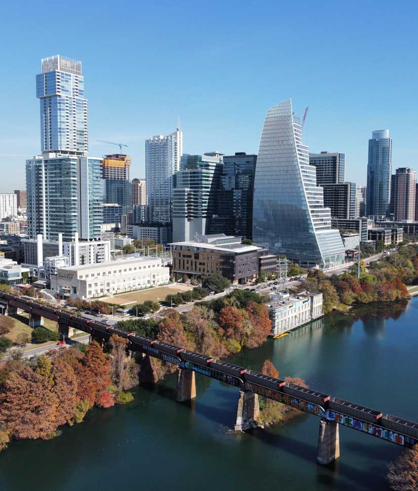 Austin, Texas Executive Search Firm, image of bridge and Austin's downtown area of corporations